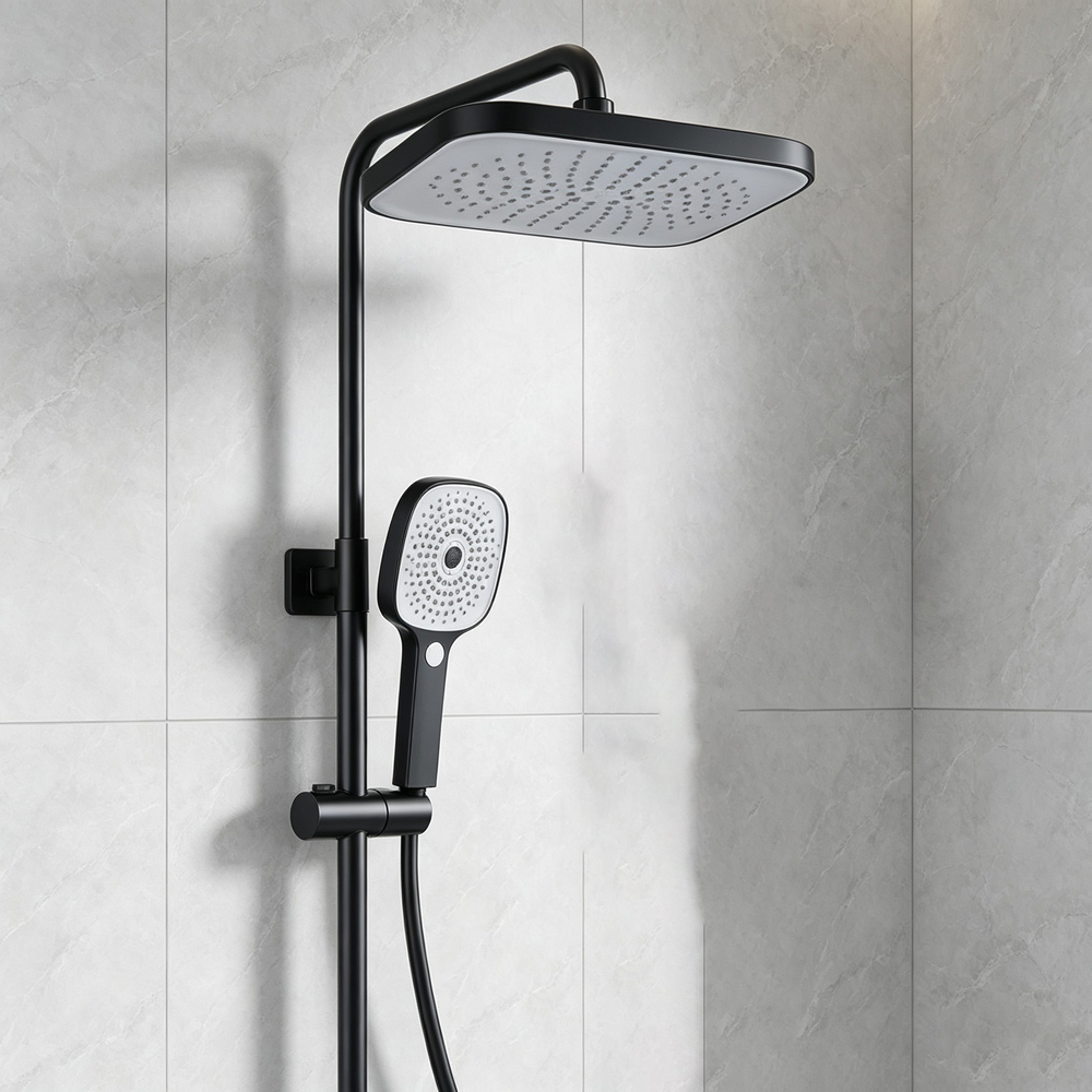 Home Bathroom Accessories - Overhead Rain Shower Head +High Handheld