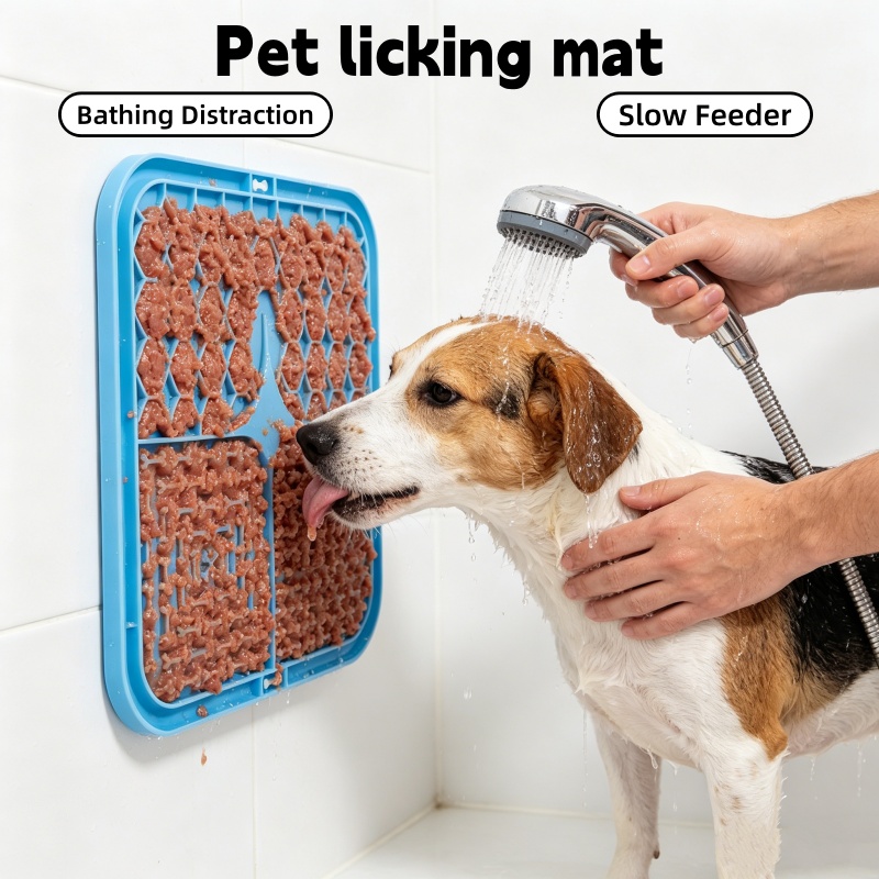 Home Bathroom Mats - Dog Lick Mat Silicone Slow Feeder
