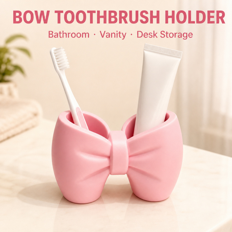 Home Goods Bathroom Storage - Bow Toothbrush Holder Cute Bathroom Organizer