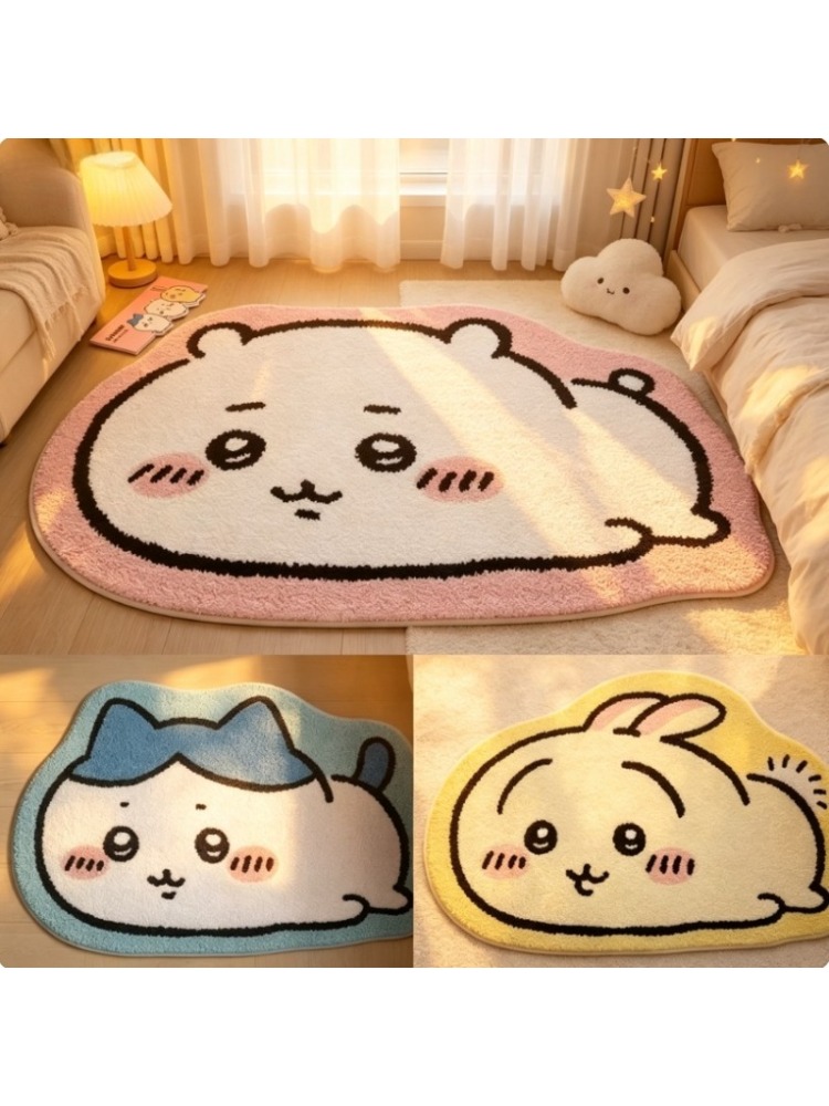 Home Bathroom Mats - Chiikawa Cartoon Rug Anime Hachiware Usagi