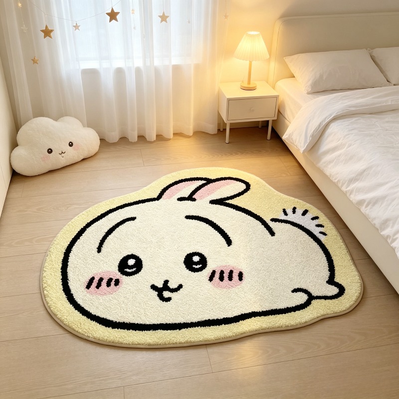 Home Bathroom Mats - -Chiikawa！！！ Cartoon Rug Anime Hachiware Usagi