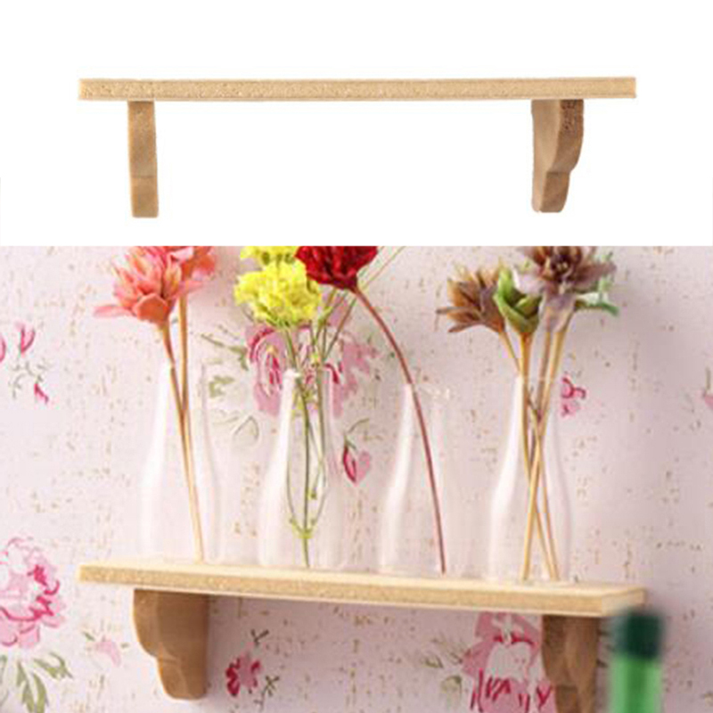Home Bathroom Accessories - 1pcs 1:12 Dollhouse Wood Wall Shelf