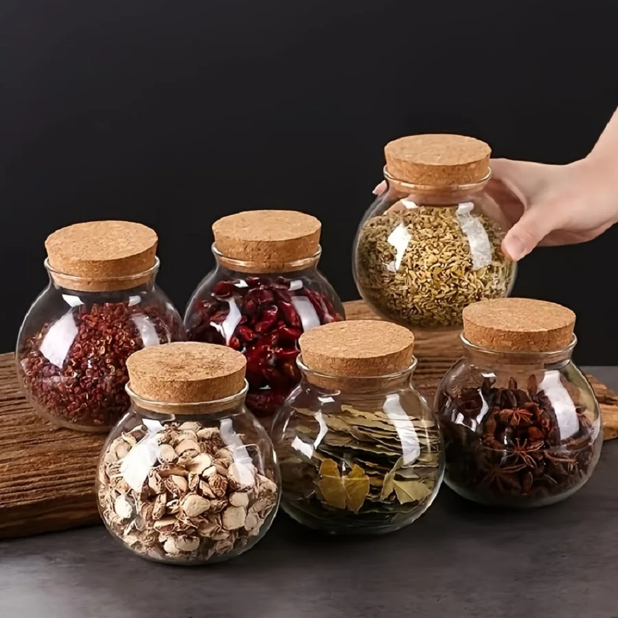 Bath Salts Jar - 1/3pc Storage Containers, 500ML/16.91oz Cork Glass