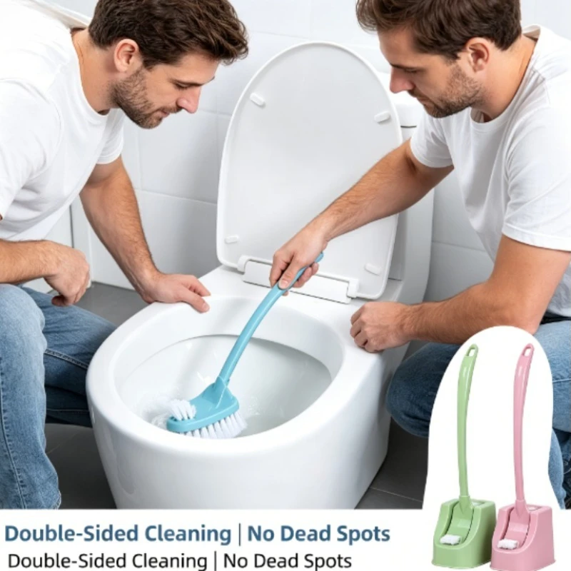 Home Bathroom Gadgets - Long Grip Plastic Toilet Cleaner Brush