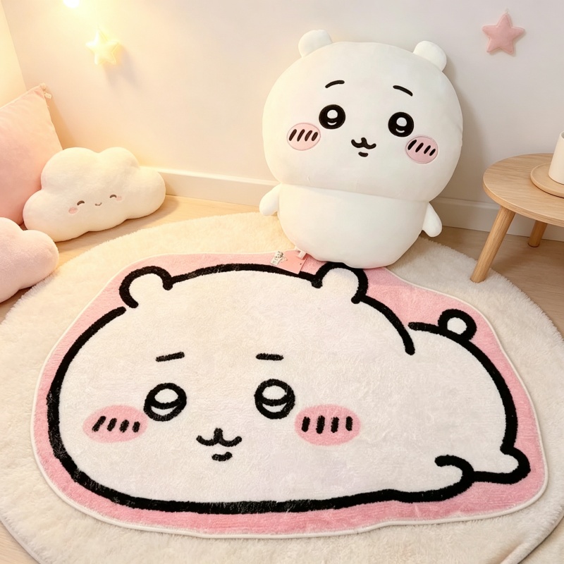 Home Bathroom Mats - -Chiikawa Cartoon Rug Anime Hachiware Usagi