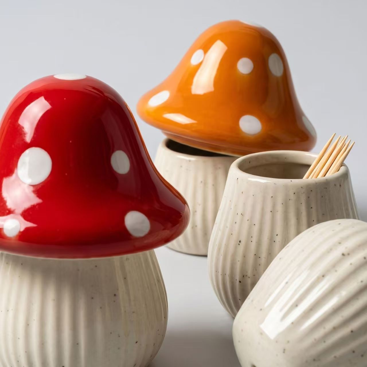 Cartoon Mushroom Ceramic Stora - đánh giá và giá Home Goods Bathroom Storage