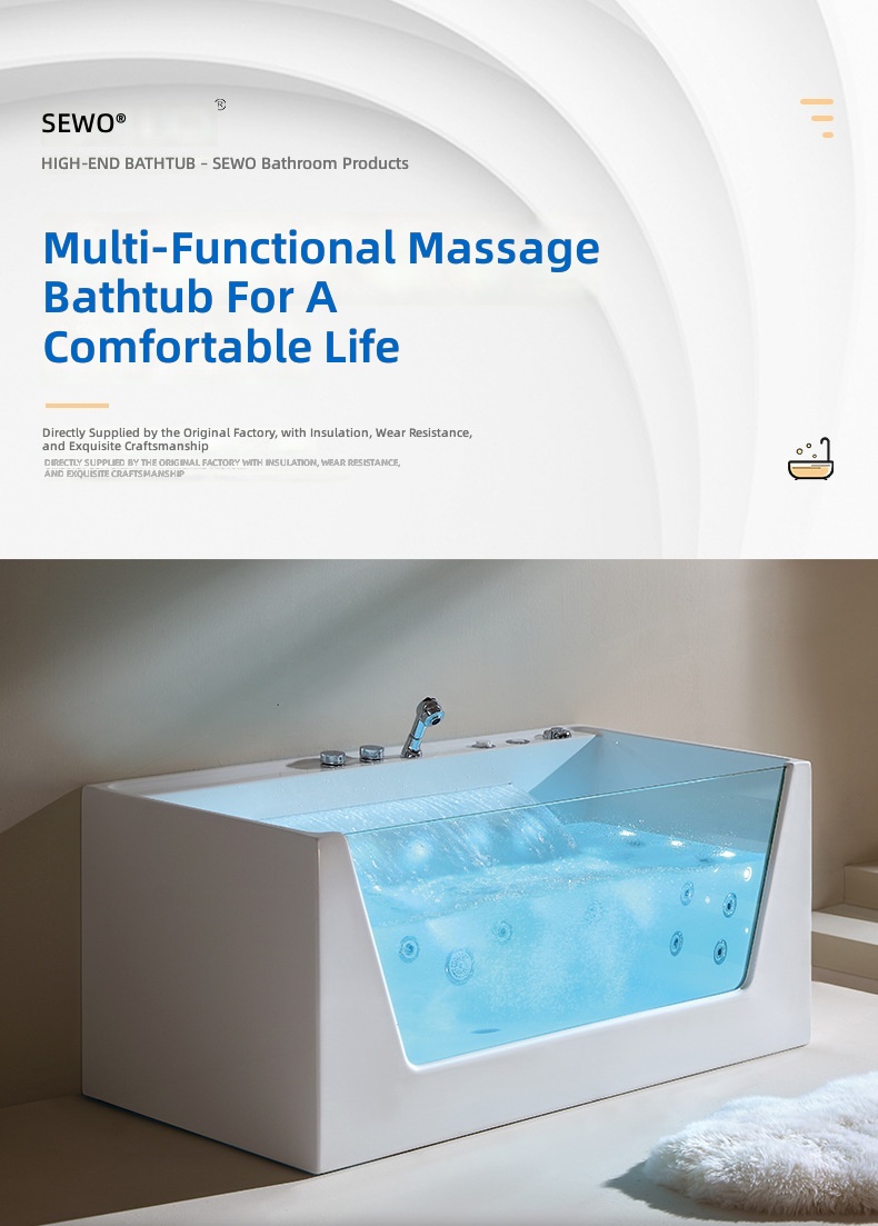 Acrylic Massage Bathtub, Smart - đánh giá và giá Home Bathroom Jacuzzi Tub