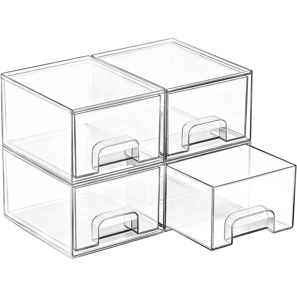 Small Clear Stackable Storage  - đánh giá và giá Home Goods Bathroom Storage