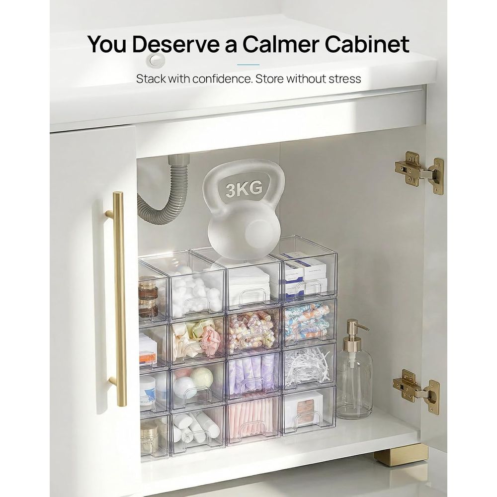 Small Clear Stackable Storage  - đánh giá và giá Home Goods Bathroom Storage