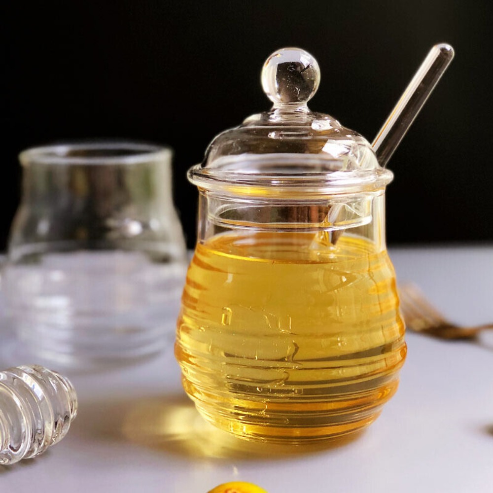 Transparent Honey Pot with Dip - đánh giá và giá Bath Salts Jar