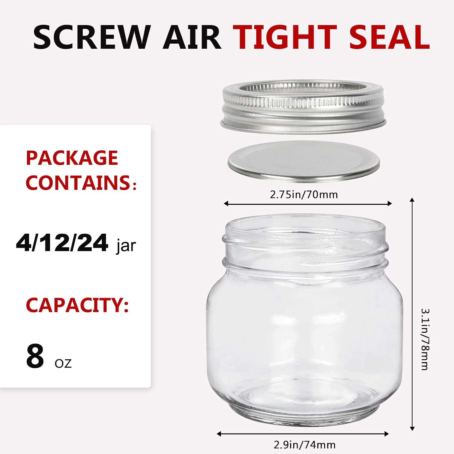Mason Jars 8oz Regular Mouth G - đánh giá và giá Bath Salts Jar