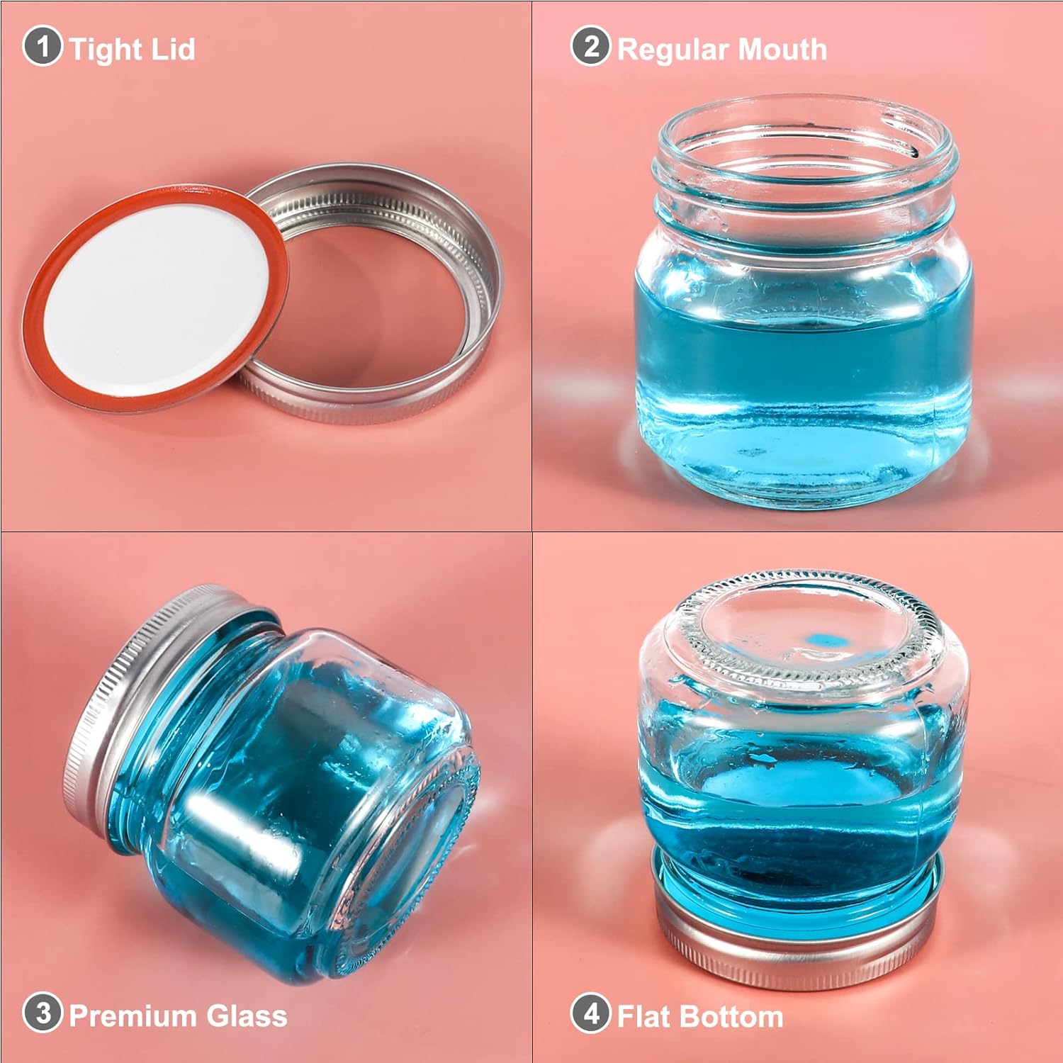 Mason Jars 8oz Regular Mouth G - đánh giá và giá Bath Salts Jar