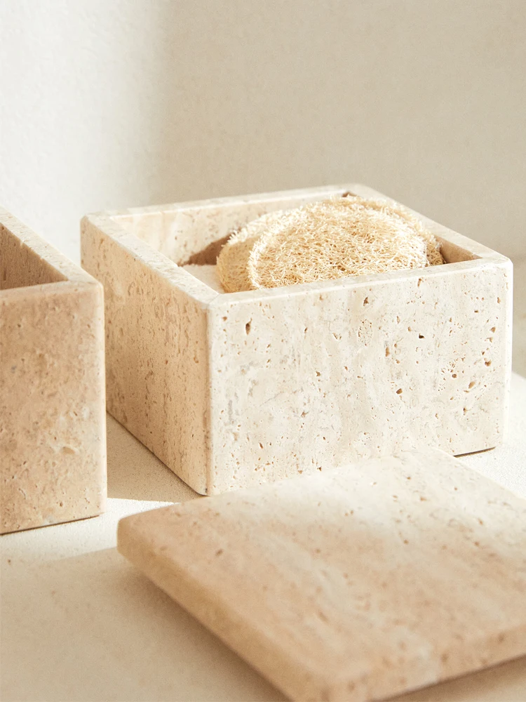 Travertine Storage Container f - đánh giá và giá Bath Salts Jar
