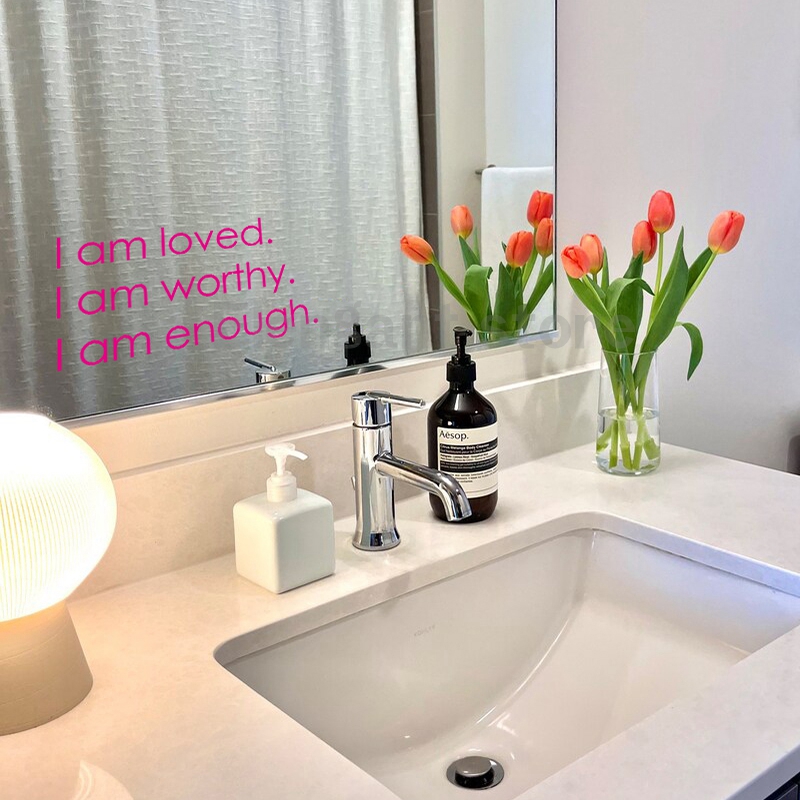 I Am Loved Worthy Enough Mirro - đánh giá và giá Home Theater Bathroom